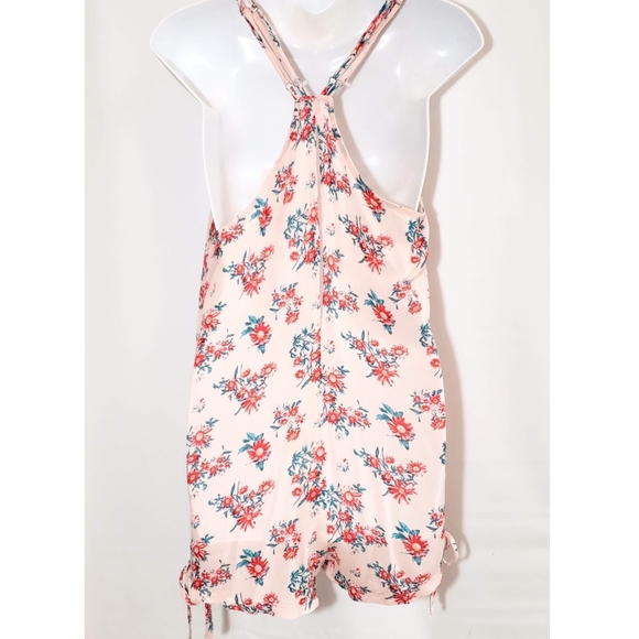 Just U In Pink Floral Tie Sides Romper - Picture 3 of 7